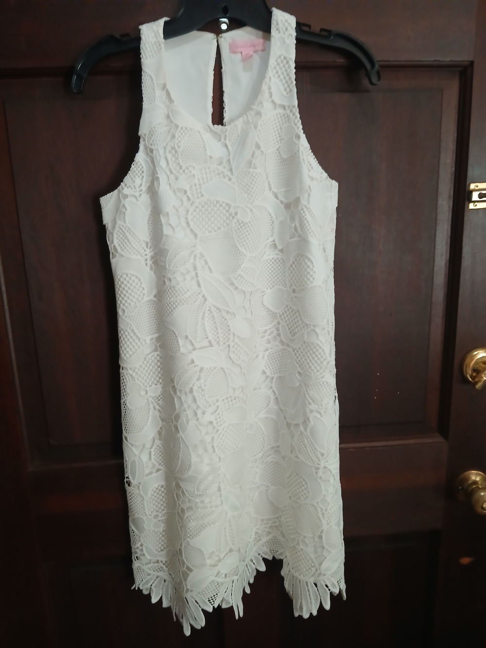 Lilly Pulitzer Marlissa White Floral Lace Sleeveless Shift Dress Size 0